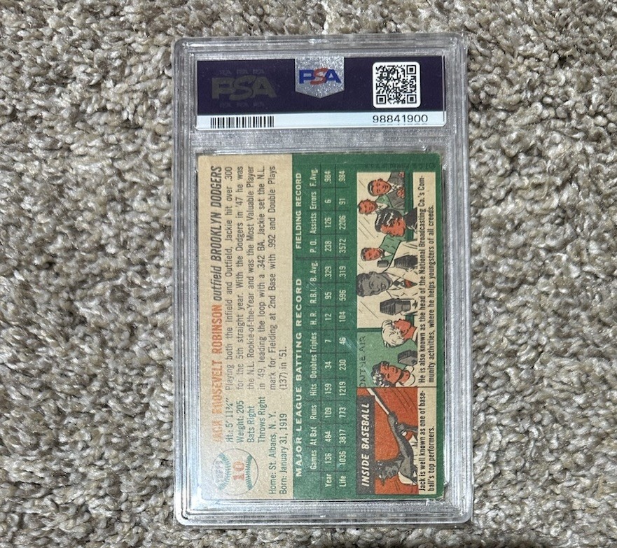 1954 TOPPS #10 JACKIE ROBINSON PSA 4 - Eye Appeal 👀💥 view 2