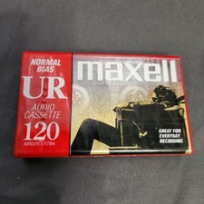 Maxell UR 120 Blank Audio Cassette Tape Normal Bias Type I New Sealed Retro 120m
