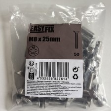 Easyfix Countersunk Head Socket Screws A2 Stainless Steel M8 x 25mm 50 Pack
