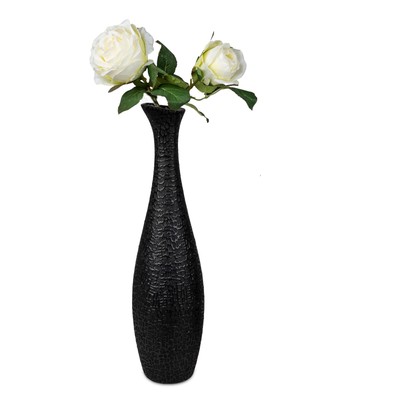 Bodenvase 40 cm MODERN BLACK - Keramik Flaschenvase in schwarz, Formano Dekovase