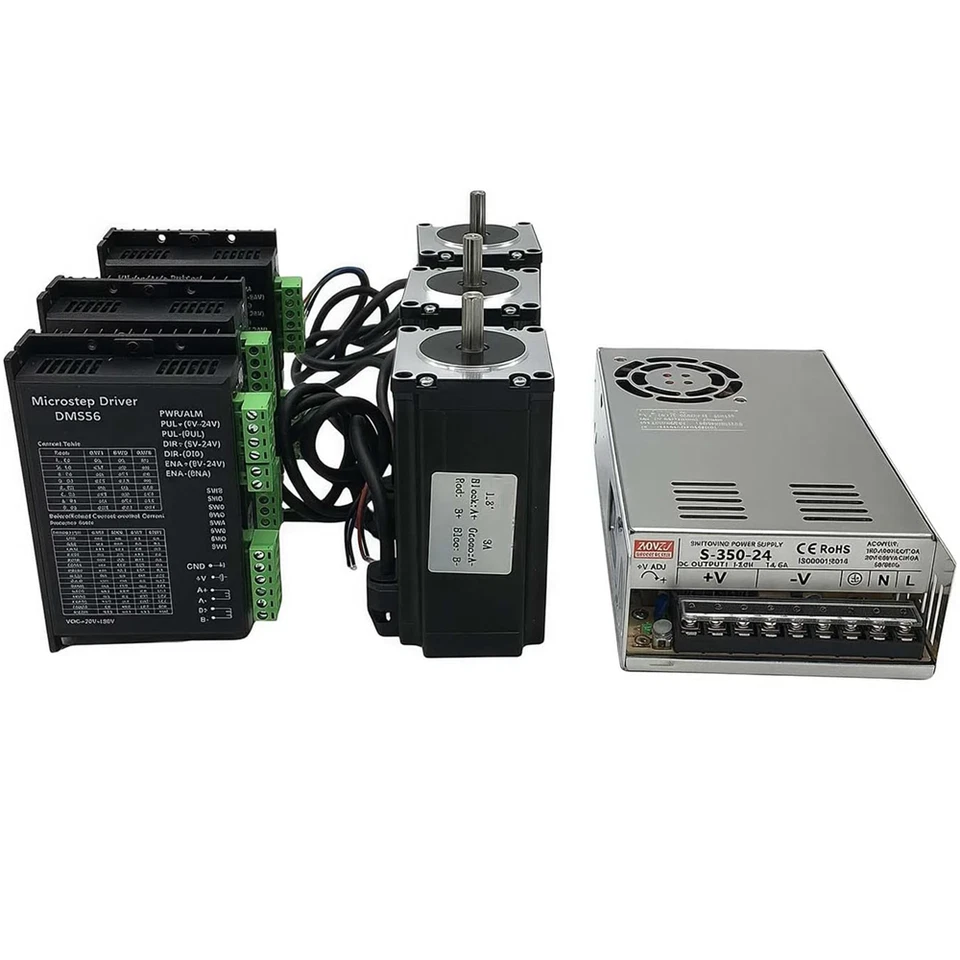 TOSEASTARS 3 Axis CNC Kit,3Nm Nema 23 57 Step 8-mm-Welle,Schrittmotortreiber für CNC-Fräse