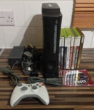 Xbox 360 120GB HDD Console Bundle with Wired Controller + 9 Games Tested Working