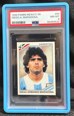 1986 Panini World Cup Sticker Mexico 86 Diego Maradona Argentina PSA 8 #84 MINT