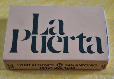 Vintage Unstruck Matchbox La Puerta at the Hyatt Regency in San Antonio, Texas