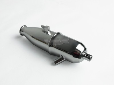 10920 CHROME ALUMINUM ENGINE SILENCER 1-10 OFF-ROAD ON-ROAD BURST VRX