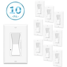 10PK Single / 3-Way Dimmer Light Switch Decora for Dimmable 150W LED / CFL Light