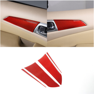 Carbon Fiber Red Front Inner Door Panel Trim Panel For Nissan Pathfinder 2013-18