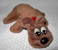 Vintage 1980's Tonka POUND PUPPY 8" Brown w/ Short Ears  Red Collar  Cute 
