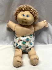 Vintage Cabbage Patch Doll 1978-1982 X. Roberts Blonde Hair Blue Eyes w. Diaper