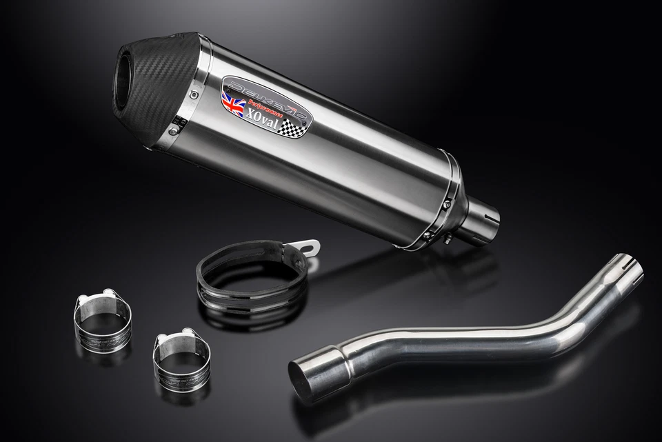 Kit silenciador de escape de acero inoxidable ovalado X Kawasaki KLR650E 08-18 KLR650 22-24 13,5" Foto 4 de 4