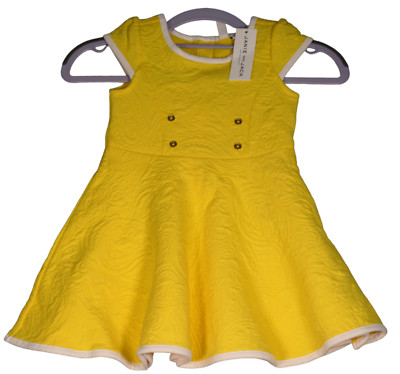 NEW Janie and Jack Girls Dress Size 3 Yellow Cap Sleeve Full Skirt NWT $54