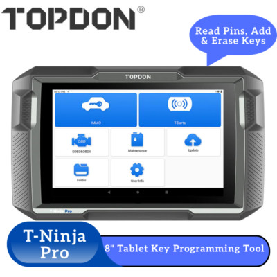 TOPDON T-Ninja Pro 8'' Tablet Key Programming Tool Diagnostic OBD2 System Scanner