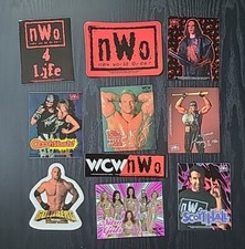 Official WCW 10 Sticker Lot NWO Hogan Macho Man Sting Goldberg L K