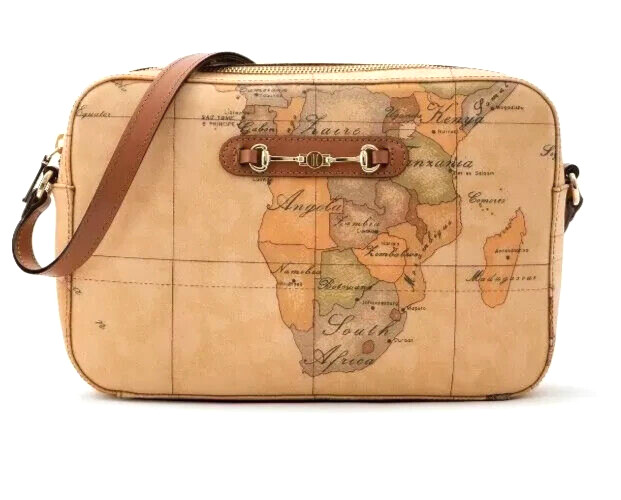 ALVIERO MARTINI 1° CLASSE E032 6000 BORSA A TRACOLLA REPORTER CERNIERA ZIP BEIGE