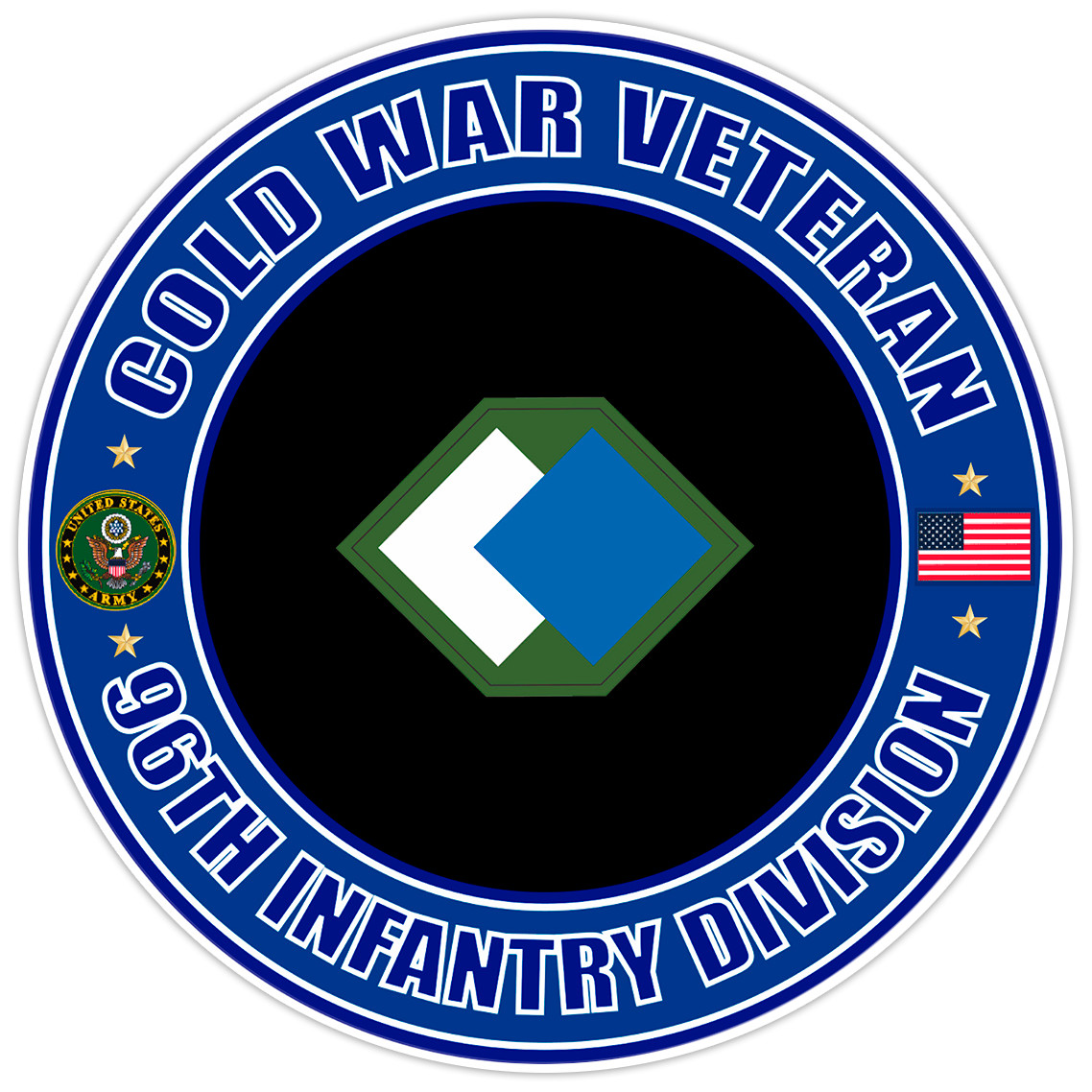 Cold War Veteran 96th Infantry Division Bumper Sticker Military Vinyl Decal 5"