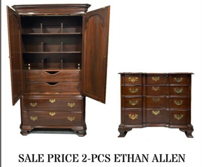 2-PCS ETHAN ALLEN Georgian Court Cherry Armoire and Drawer