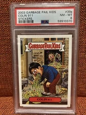 GARBAGE PAIL KIDS 2003 COLIN 911 #39a Green Bar Shadow Error PSA 8 GPK