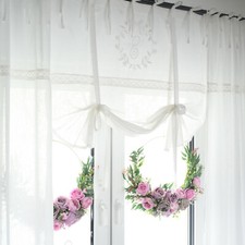 OFF WHITE Raff Gardine Rollo 100/120/140/160 Raffrollo Landhaus Shabby Vintage