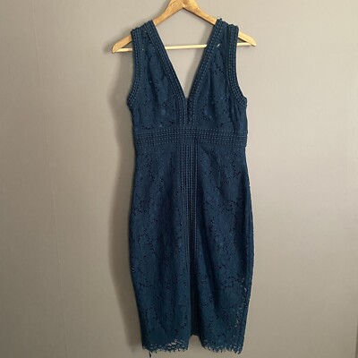 chinese dress ladies Chi Chi London - Bardot Lace Midi Crochet Dress - Blue