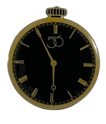 VTG Dept 56 Stop Clock Watch Design 1.5'' Pin Lapel Black Face
