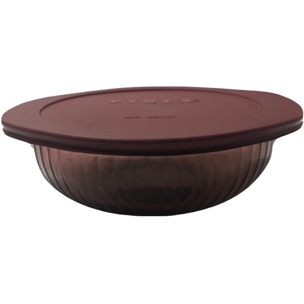 Pyrex Set Ciotola In Vetro Scolpito 4.5qt Con Coperchio Blu - Modello 7404, Prodotto USA - 2