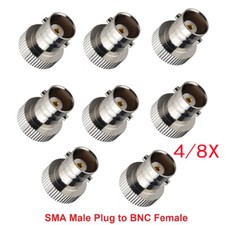 4/8Pcs SMA Male Plug to BNC Female Jack RF Coaxial Adapter Connector