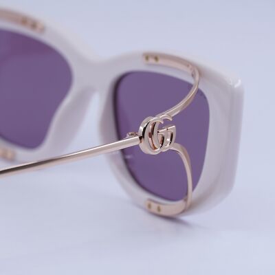 Gucci GG1566S 003 Ivory/Gold/Violet 55-17-120 Sunglasses New  display picture 2