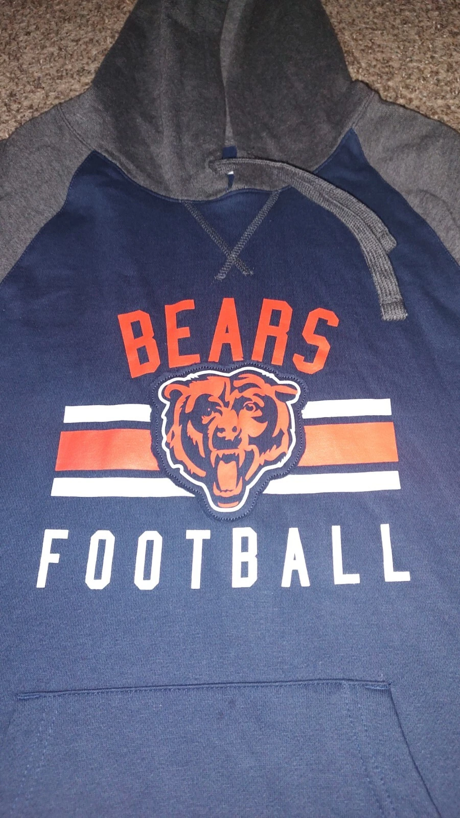 VETEMENTS Felpa con cappuccio NFL Team Apparel Chicago Bears blu grigia da uomo outdoor M