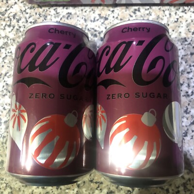 Coke Zero Xmas 2023 Limited Edition Coca Cola Zero CHERRY Dosen ungeöffnet 2 Dosen