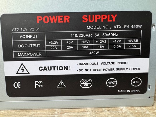 PC netzteil ATX 12V V2.31 , ATX-P4 450W