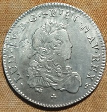 Louis XV,  1/3 écu de France 1721, argent,  reformé, fauté avers et revers, TTB.