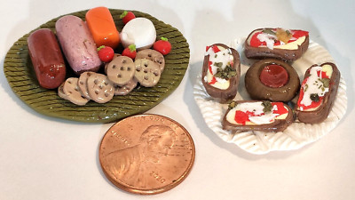 2 pc. Clay Crackers Cheese Party Platter & Bruschetta Appetizer (Dollhouse, Mini
