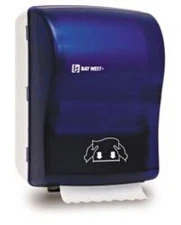 Bay West 86500 Mechanical Roll Paper Towel Dispenser Blue Translucent