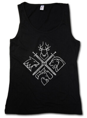 HOUSE EMBLEMS DAMEN TANK TOP Game of Swords Houses Thrones Wolf Stark Deer