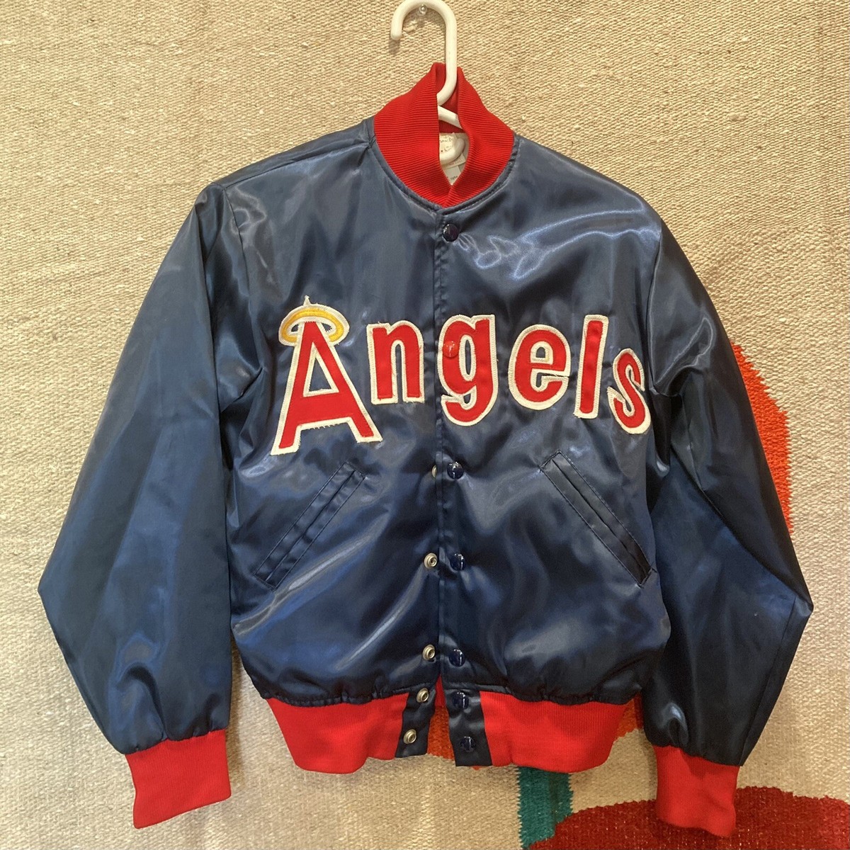 70〜80s mlb スタジャン angels felco サテン Extremely Rare Vintage 1970s MLB Felco Snap Button Anaheim Angels