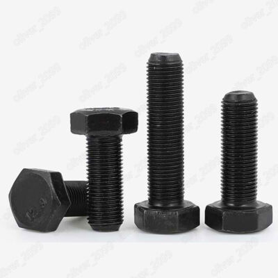 Feingewinde schwarz 12,9 Stahl Sechskantschrauben DIN933 M10 M12 M14 M16 M18