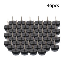 46pcs Nail-on Furniture Felt Pads Glide Chair Table Leg Floor Protectors Black