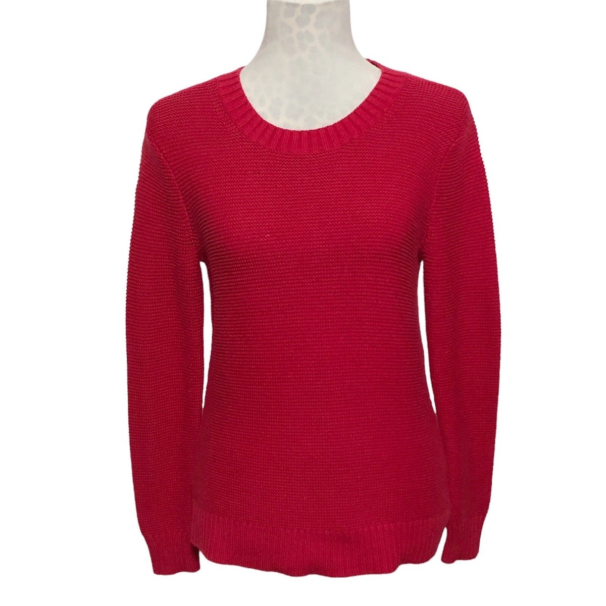 J Crew Mercantile Cotton Merino Wool Sweater Womens Size XS Red