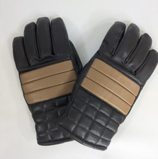 Vtg 80s/90s Brown Tan Faux Leather Gloves Sz S/M
