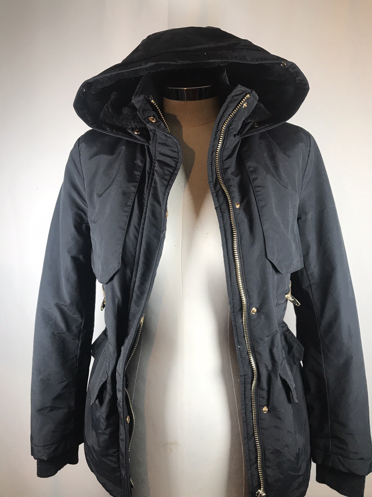 Zara Basic Outerwear Puffy Jacket Zip Up 2 Flap F… - image 2