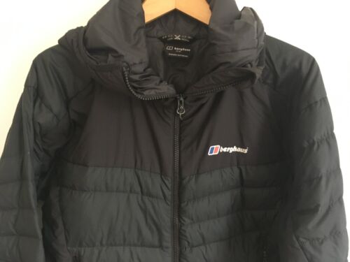 BERGHAUS MENS M MEDIUM  38-42 BLACK HOODED QUILTED PUFFER JACKET COAT - Picture 1 of 8