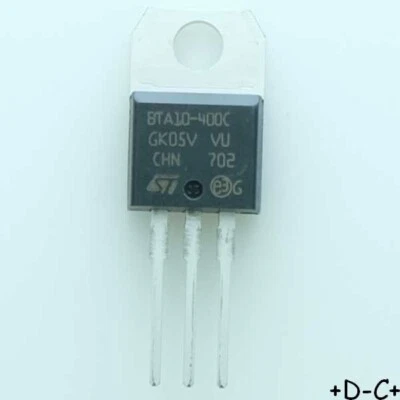 STMICROELECTRONICS BTA10-400CRG Triac 400V 105A TO-220AB STM RoHS