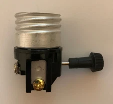 New On/Off Turn Knob Lamp Socket Interior, E26, Short Mandrel (Turn Knob) SO201i