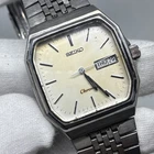 Vintage Seiko Chronos 5H23-5100 Silver Kanji 32mm Qz Mens Watch! Running!