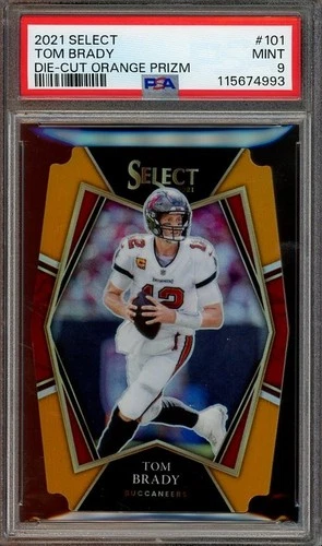 2021 Panini Select #101 Tom Brady MINT Die-Cut Orange Prizm PSA 9 201/249 4993