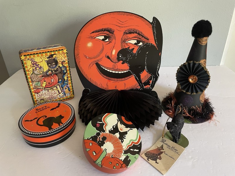 Vintage Halloween Style Lot W/Old Noisemaker, Bethany Lowe Ornament & More!