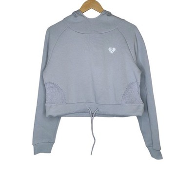 Women's Best True Mesh Gray Cropped Active Hoodie Size Small NWT