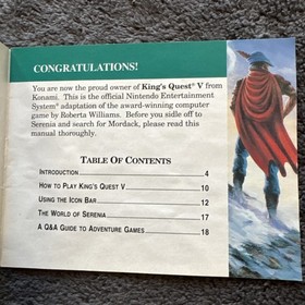 King&rsquo;s Quest V (Nintendo NES 1992) - Cartridge and Manual [TESTED]