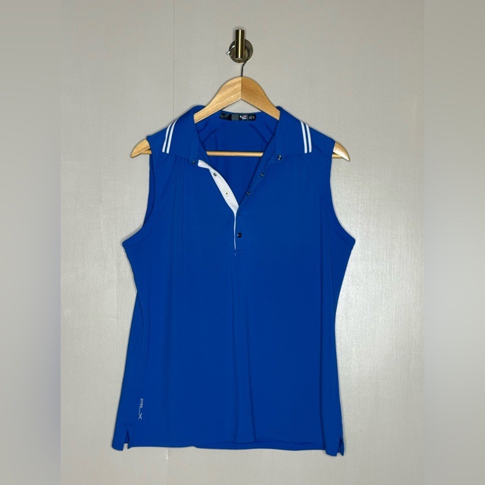 Ralph Lauren RLX Sleeveless Polo XL Cobalt Blue Golf Tennis Athleisure Top