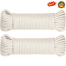 100ft Heavy Duty Natural Cotton Rope Boating Camping Gardening Crafts Utility US